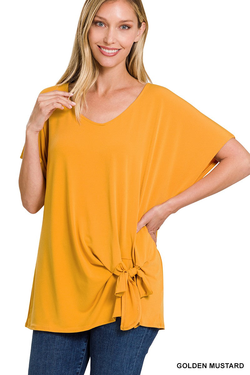 TIE TOP GOLDEN MUSTARD . ITY FRONT TIE TOP GOLDEN MUSTARD