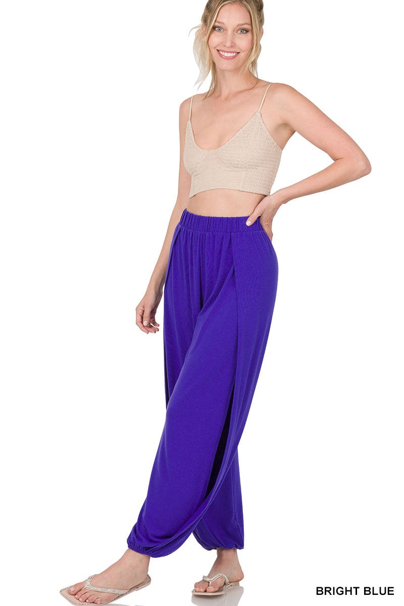 PANTS BRIGHT BLUE . SPLIT SIDE PANTS BRIGHT BLUE