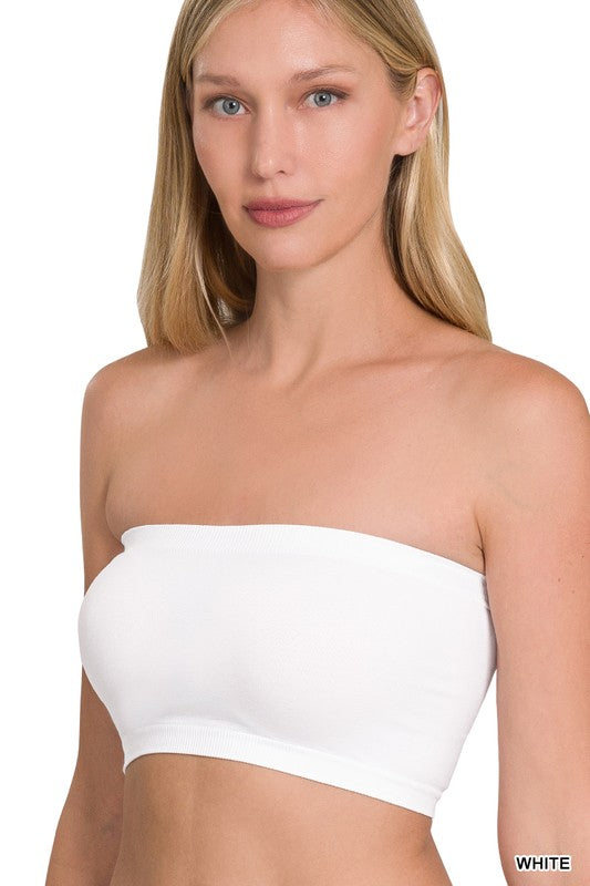 BANDEAU . SEAMLESS 7 INCH BANDEAU WHITE