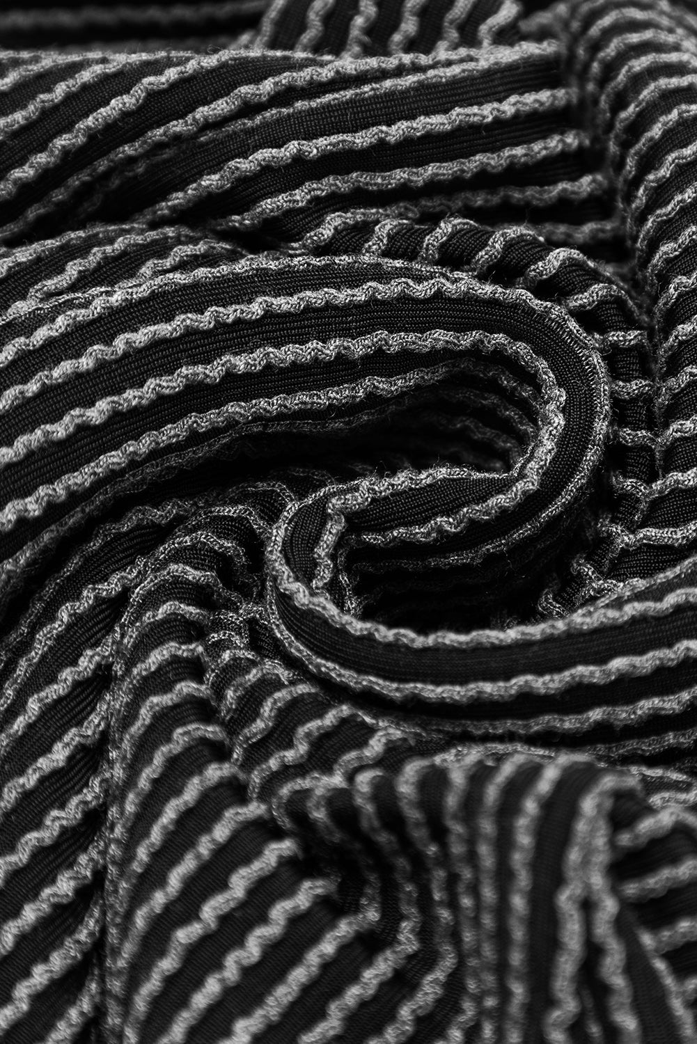 Pocketed Romper . Dark Grey Striped Print Knotted Straps