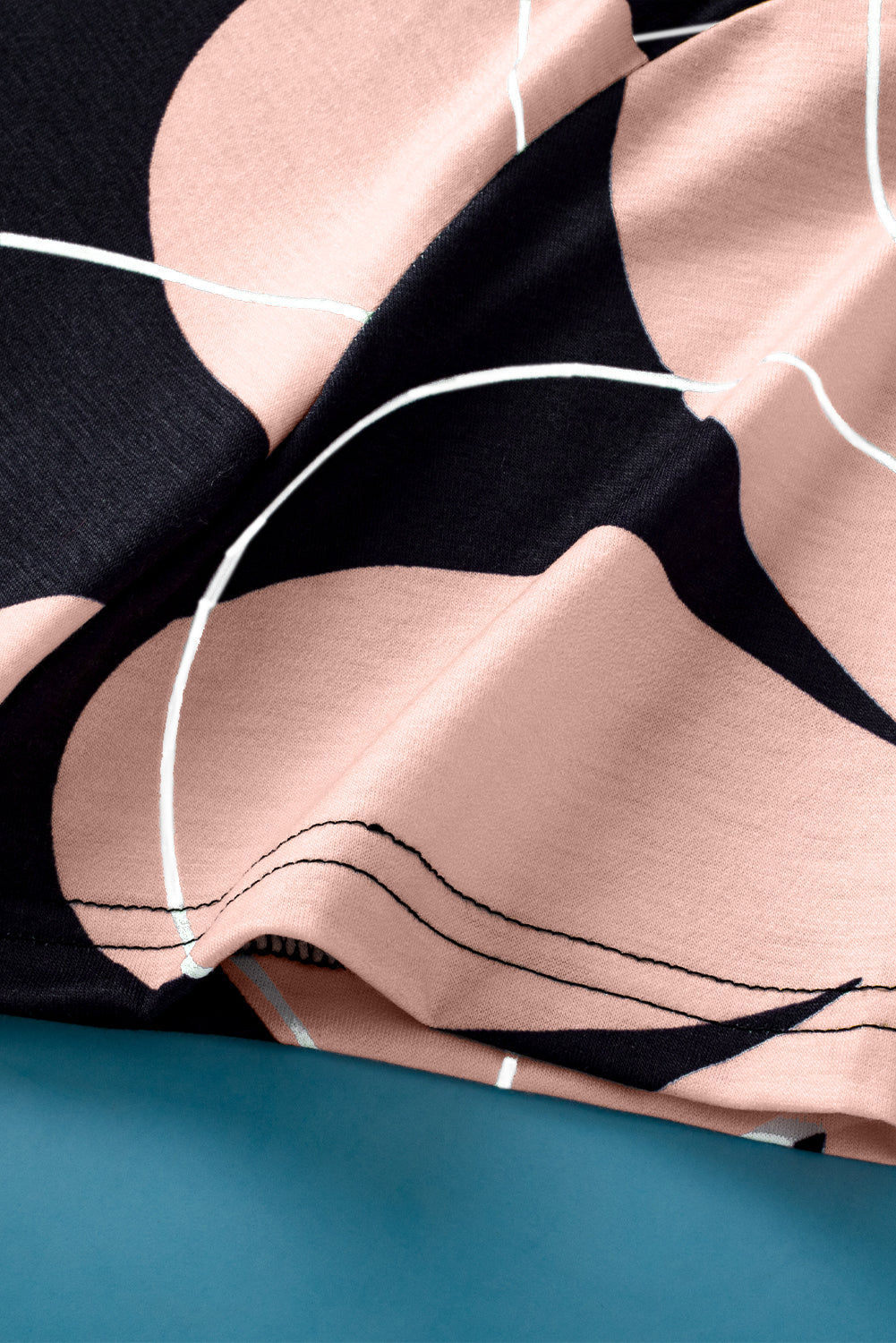 T Shirt . Black Summer Flower Print Casual Round Neck T Shirt