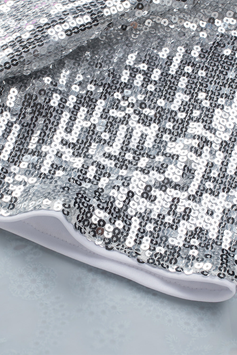 Dress . Pink Sequin Color Block Half Sleeve Shift Mini Dress