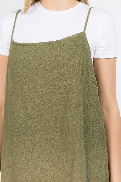 Dress  .  Olive Linen Dress