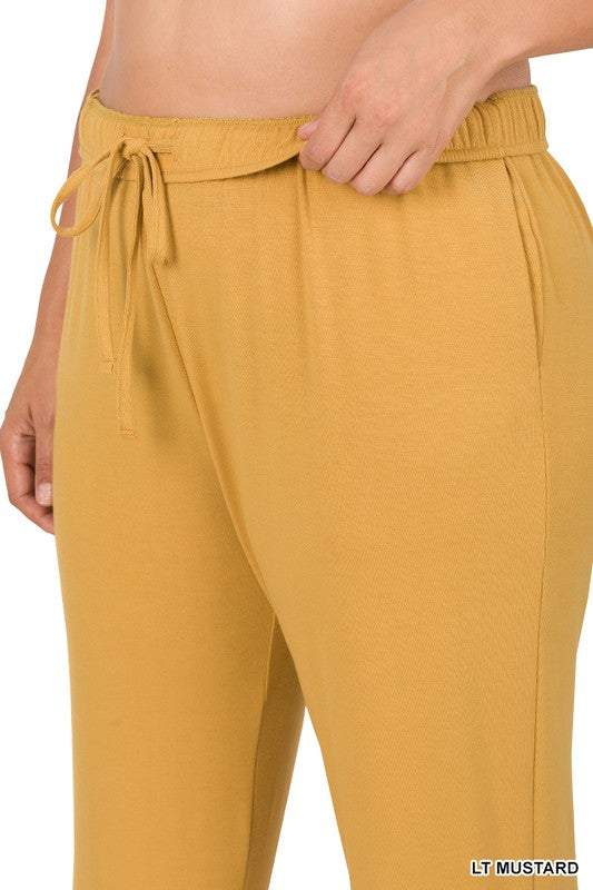 PANTS LT MUSTARD .  PLUS DRAWSTRING LOUNGE PANTS LT MUSTARD