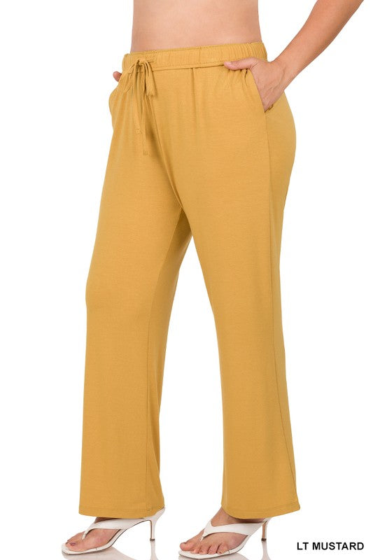 PANTS LT MUSTARD .  PLUS DRAWSTRING LOUNGE PANTS LT MUSTARD