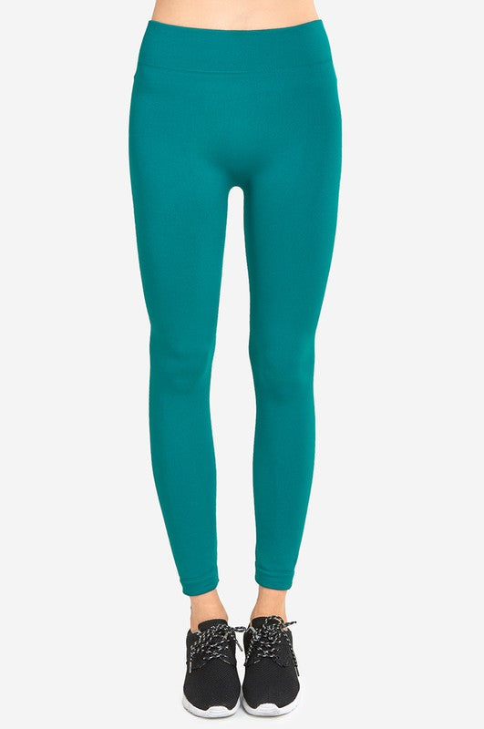 LEGGING  .  HEAVY FLEECE LINED SEAMLESS LEGGING Teal .