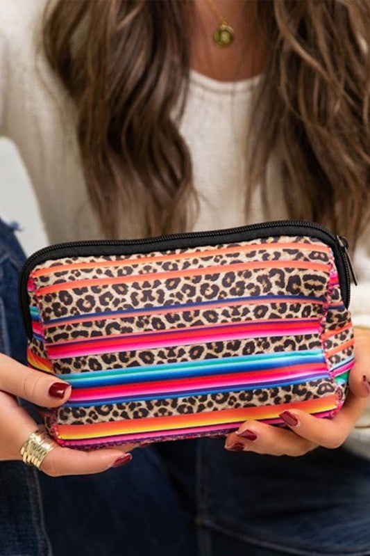 Storage Bag  .  Multicolor Serape Leopard Make up Storage Bag 14*19CM