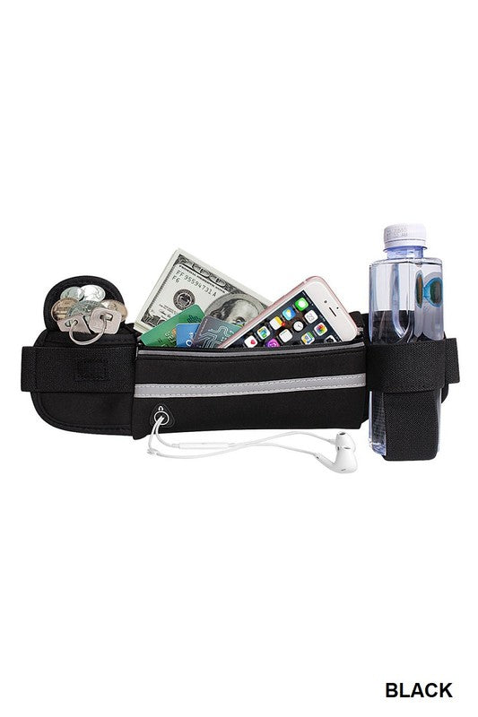 RUNNER BELT FANNY PACK WAIST BAG BLACK