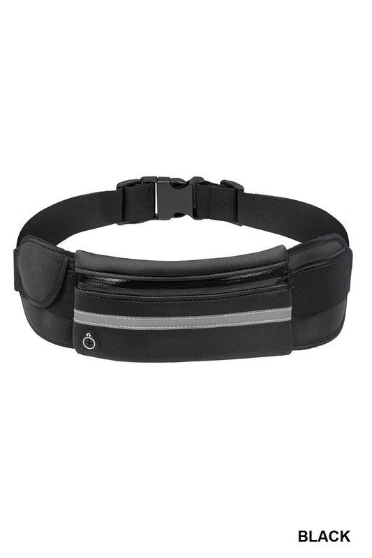 RUNNER BELT FANNY PACK WAIST BAG BLACK