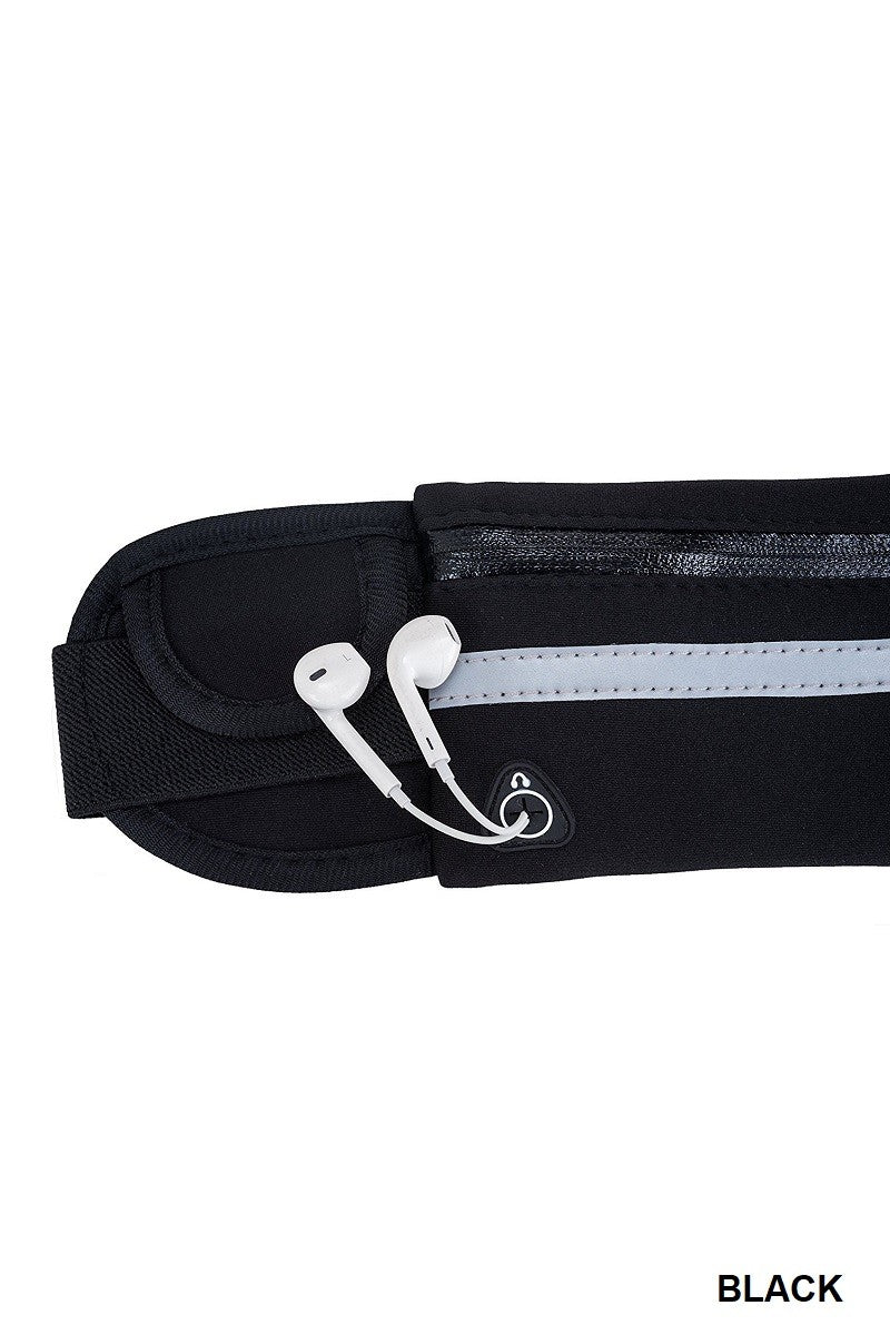 RUNNER BELT FANNY PACK WAIST BAG BLACK