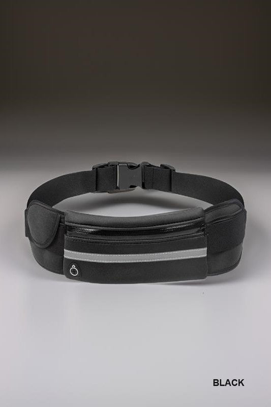 RUNNER BELT FANNY PACK WAIST BAG BLACK