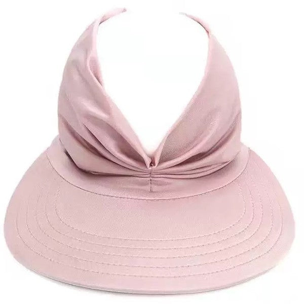 Sun Visor Hat  .  Lycra Messy Bun Summer Sun Visor Hat