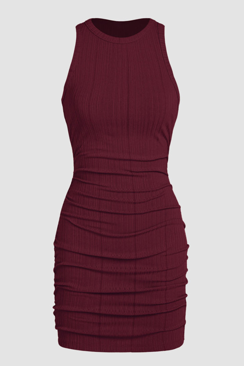 Dress  .  Red Dahlia Ruched Sleeveless Bodycon Dress