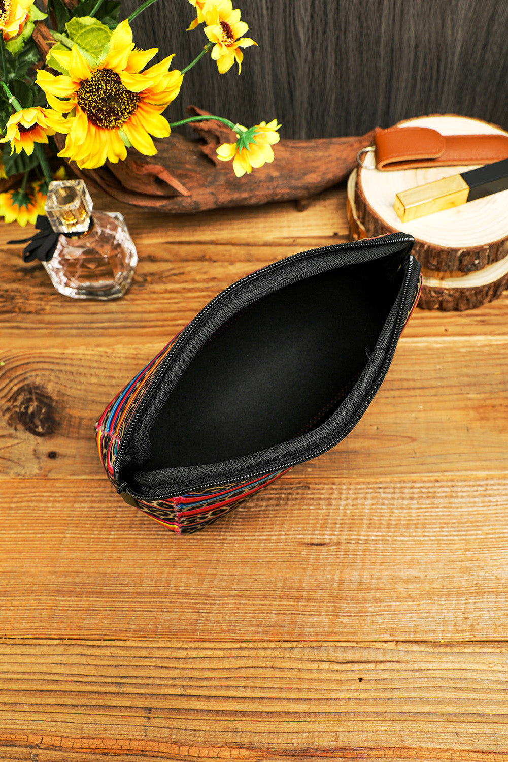 Storage Bag  .  Multicolor Serape Leopard Make up Storage Bag 14*19CM