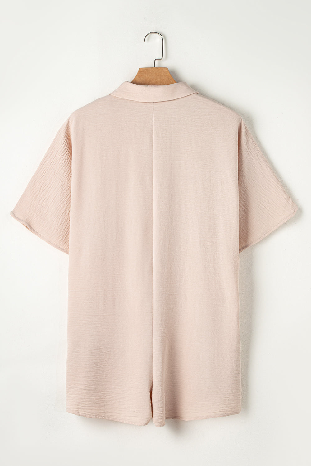 Loose Romper  .  Apricot Half Button Collared