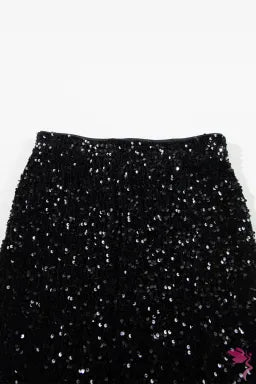 Mini Skirt  .  Black Sequin Bodycon Mini Skirt.