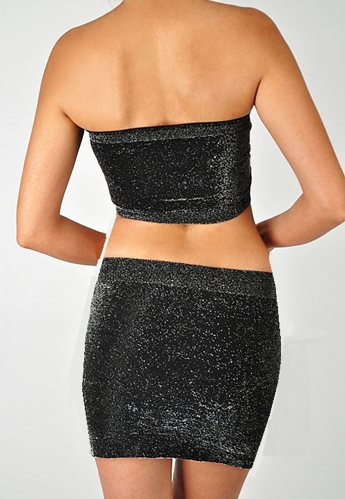 Mini Skirt Black  .  Lurex Mini Skirt Black.